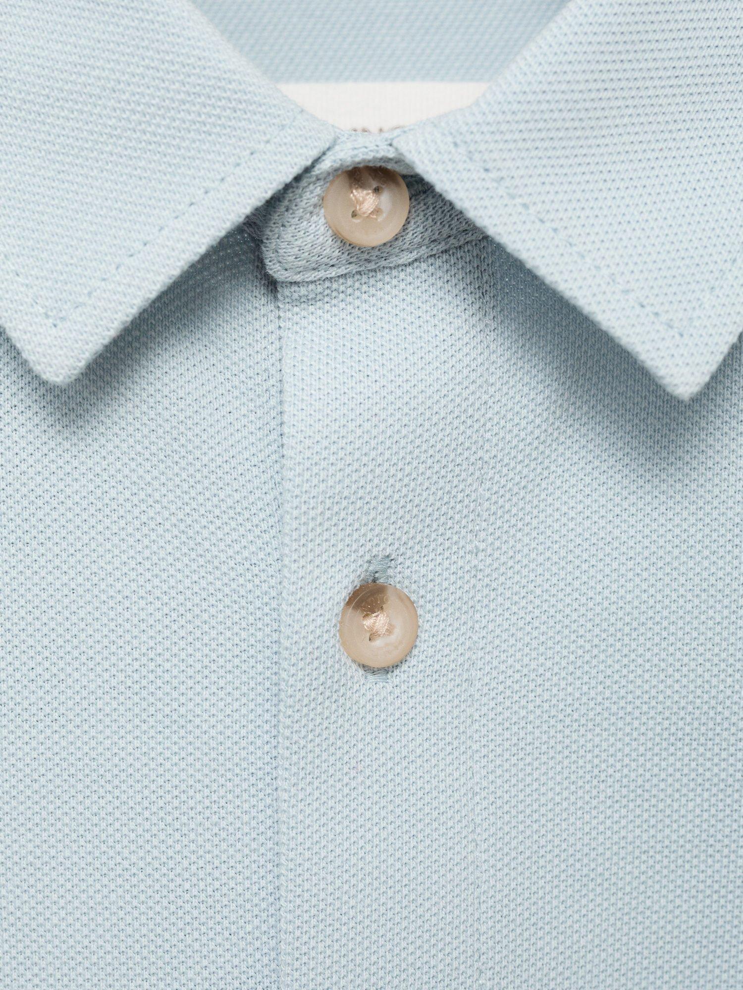 Product image 6 of 6, which shows Mango Kids' Cotton Long Sleeved Shirt, Light Blue, 3-4 years