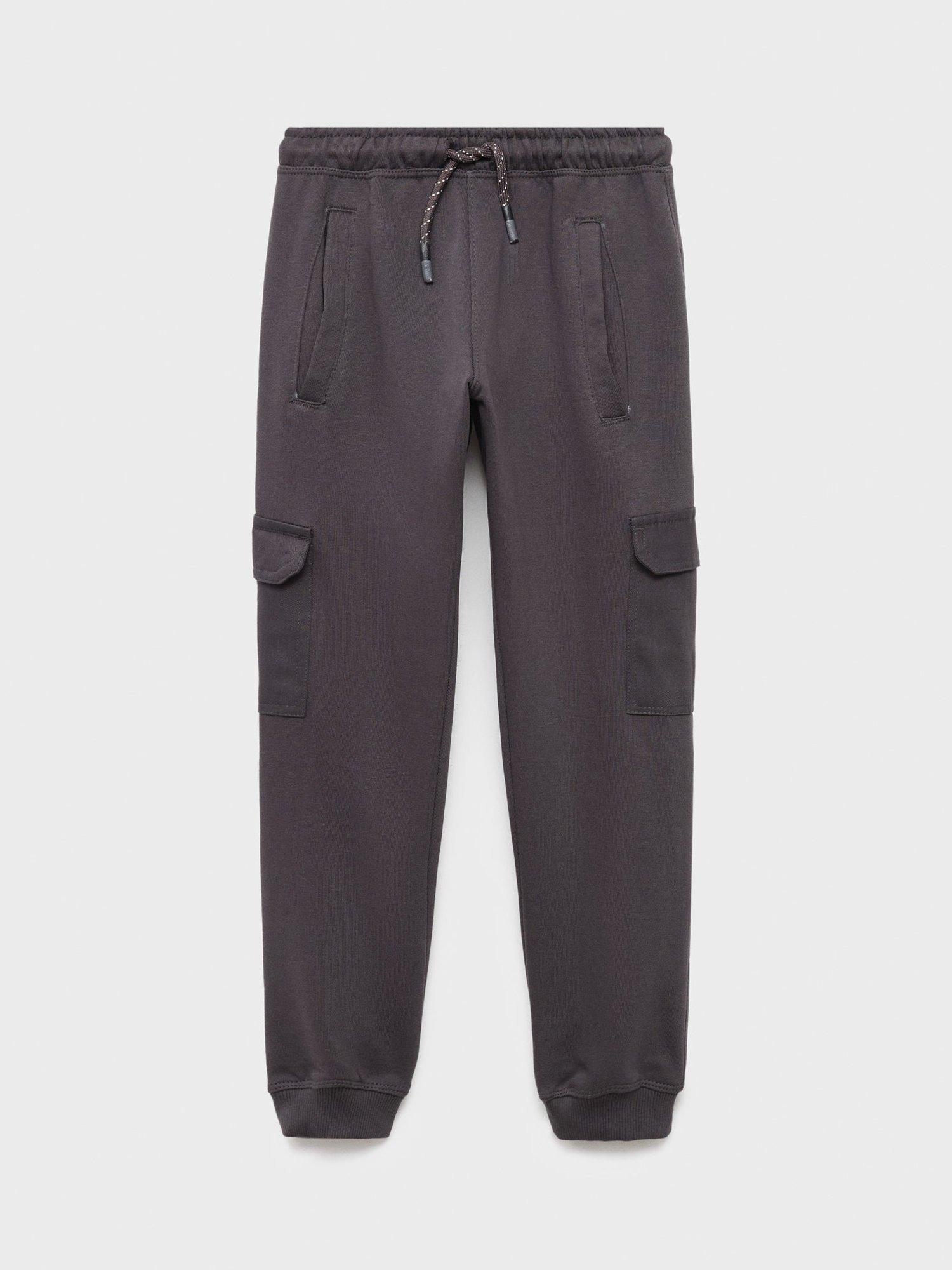 Product image 1 of 4, which shows Mango Kids' Cargo Trousers, Charcoal, 10 years
