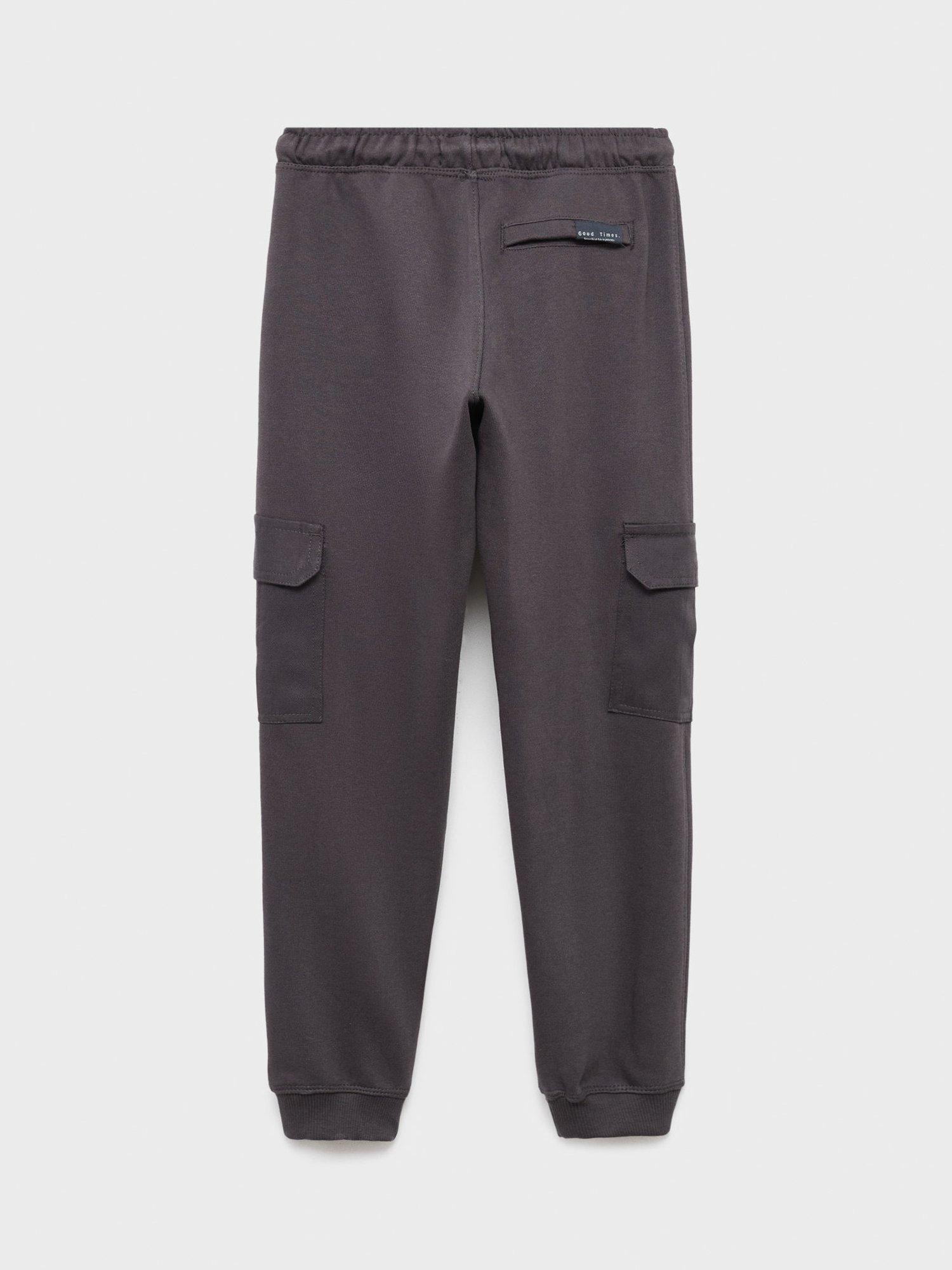 Product image 2 of 4, which shows Mango Kids' Cargo Trousers, Charcoal, 10 years