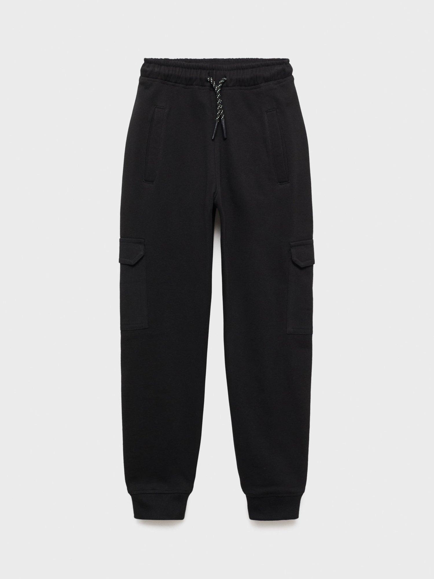 Product image 1 of 4, which shows Mango Kids' Cargo Trousers, Black, 10 years