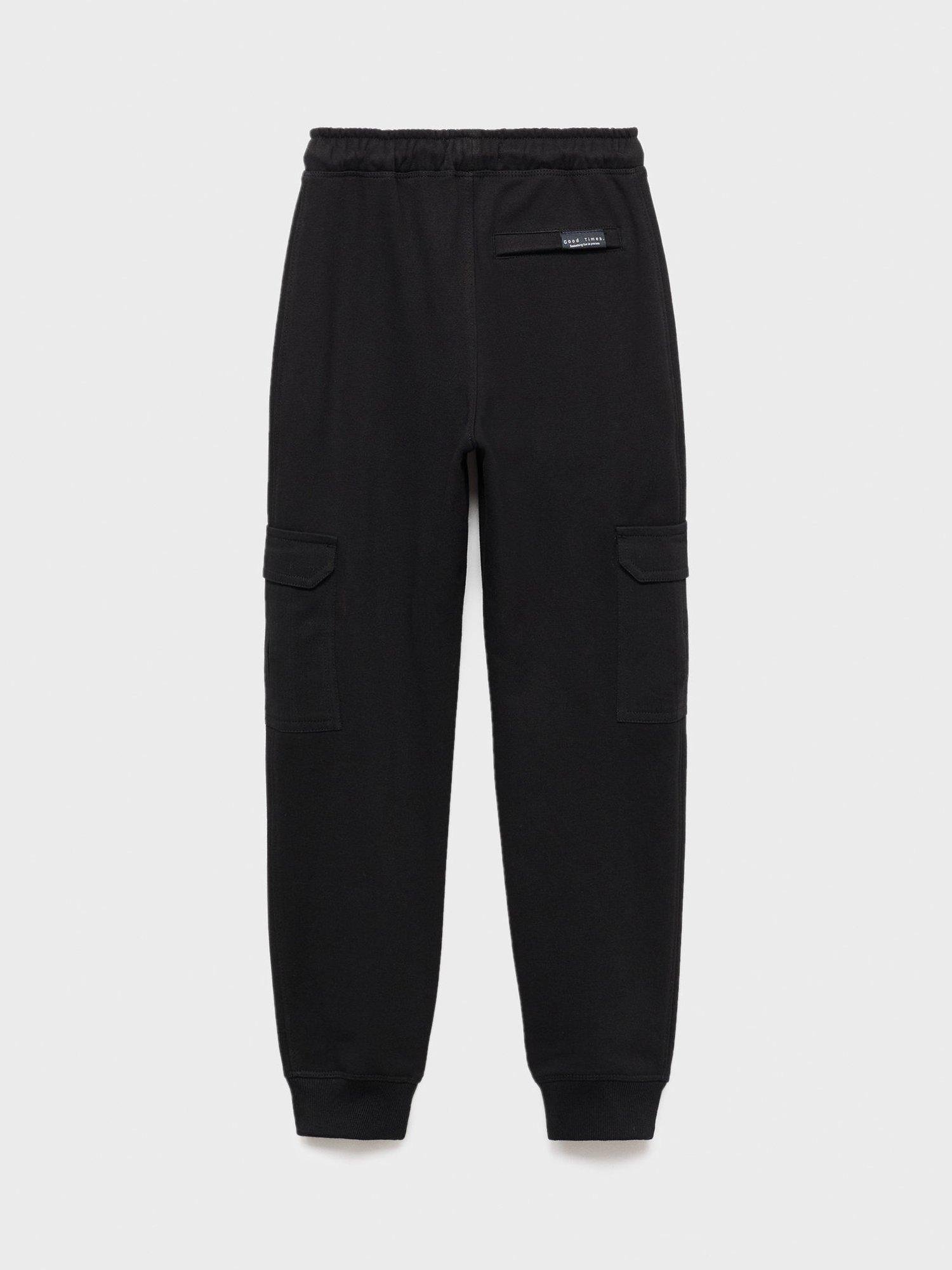 Product image 2 of 4, which shows Mango Kids' Cargo Trousers, Black, 10 years
