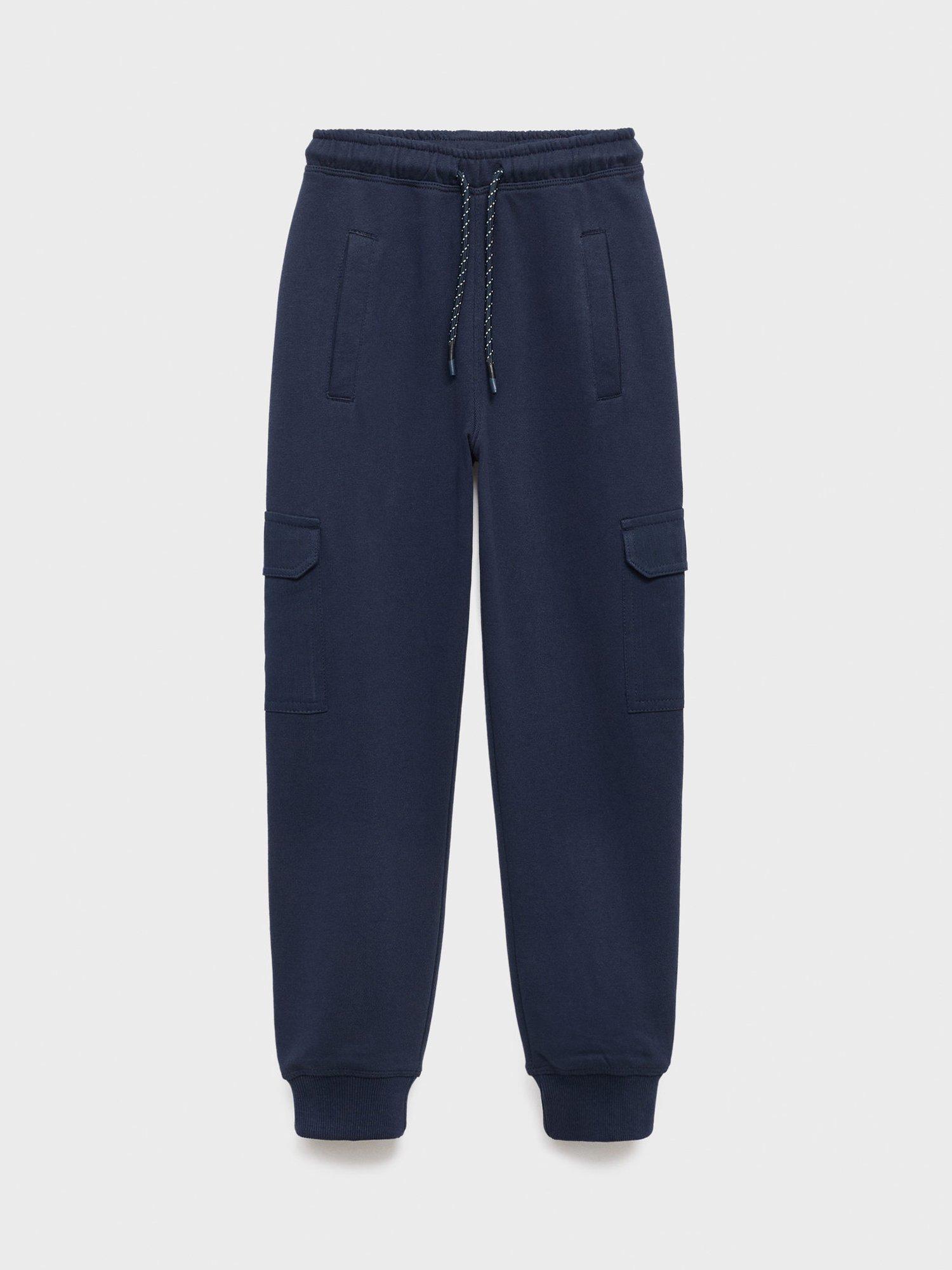 Product image 1 of 4, which shows Mango Kids' Cargo Trousers, Navy, 7 years