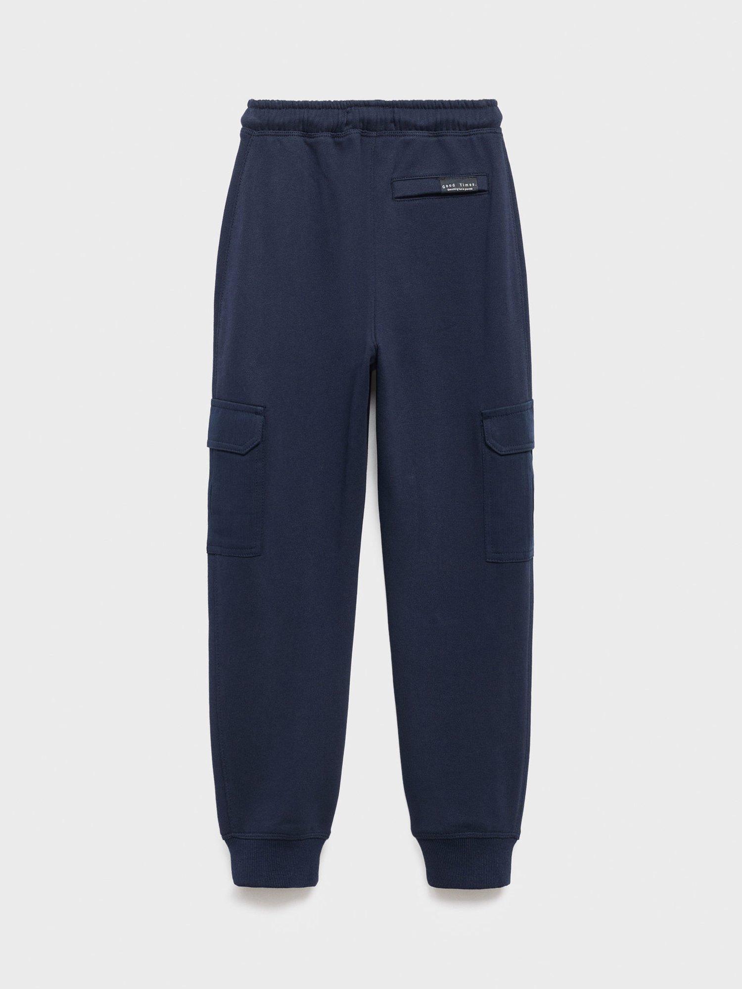 Product image 2 of 4, which shows Mango Kids' Cargo Trousers, Navy, 7 years