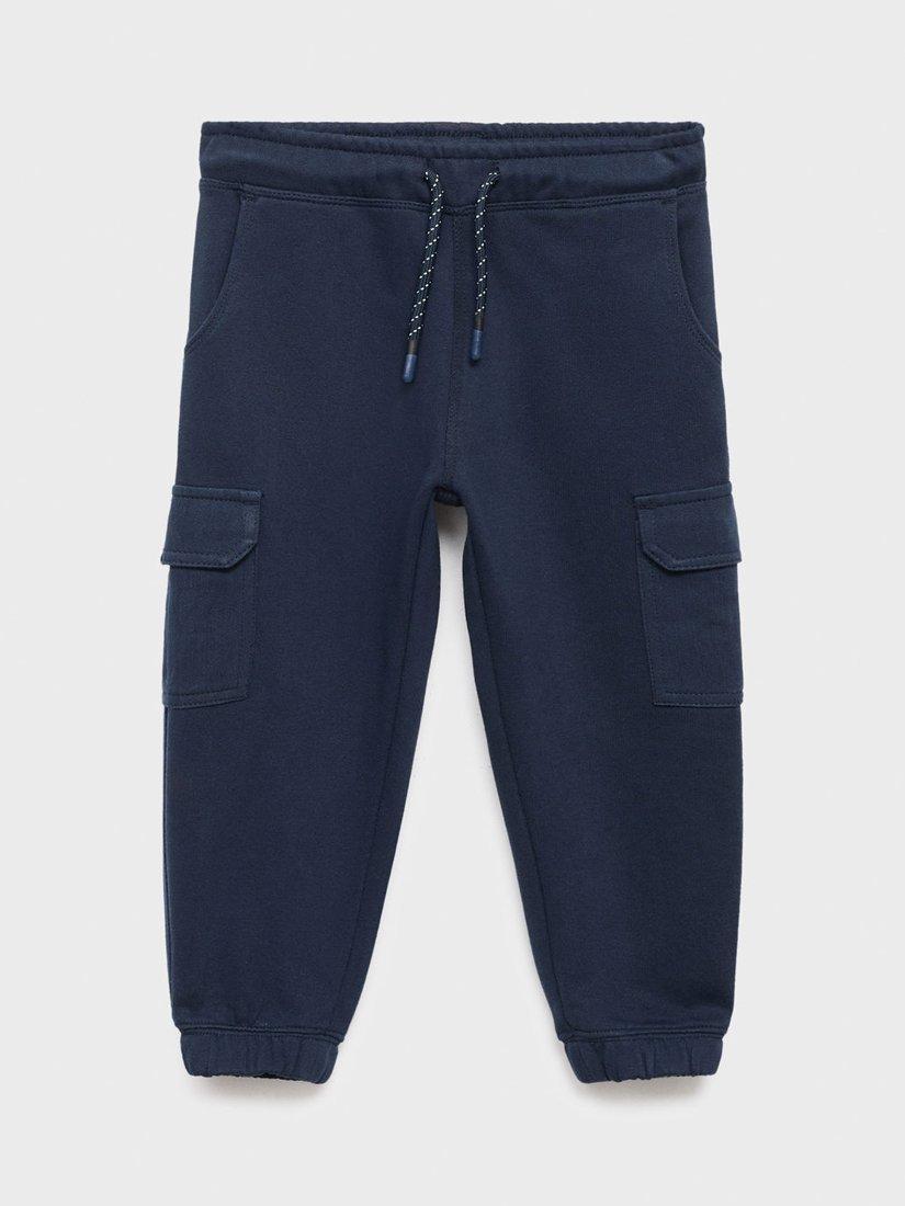 Mango Kids' Tapered Cargo Trousers, Navy