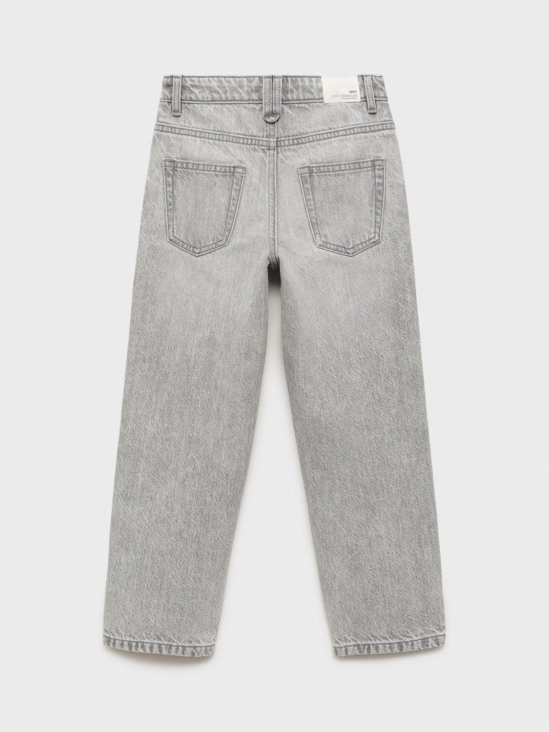 Product image 2 of 4, which shows Mango Kids' Denim Dad Jeans, Grey, 8 years