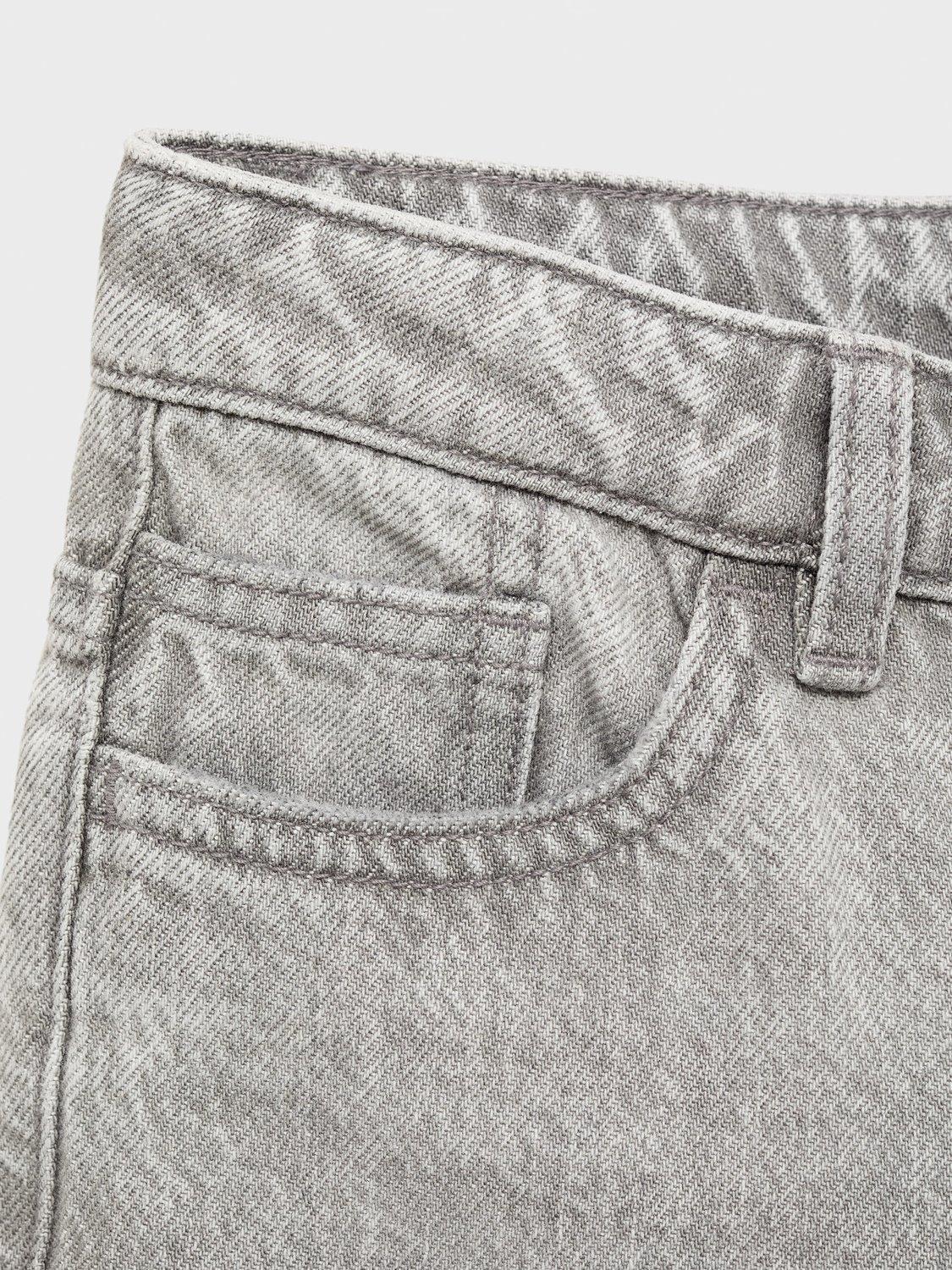 Product image 4 of 4, which shows Mango Kids' Denim Dad Jeans, Grey, 8 years