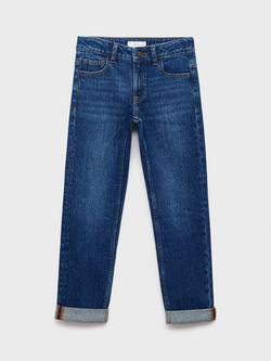 Mango Kids' Cotton Blend Regular Jeans - view 2, Open Blue