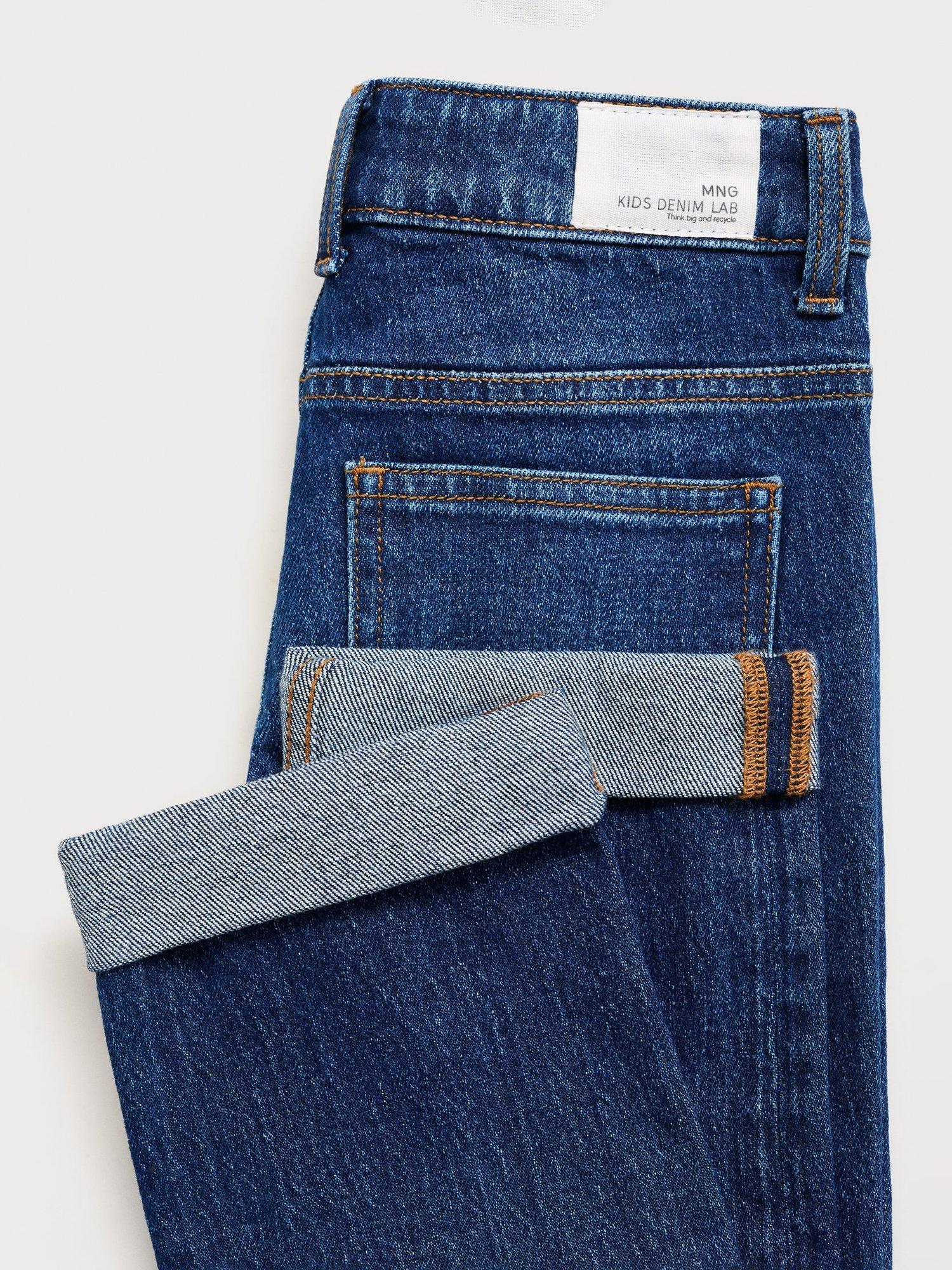 Product image 4 of 5, which shows Mango Kids' Cotton Blend Regular Jeans, Open Blue, 8 years