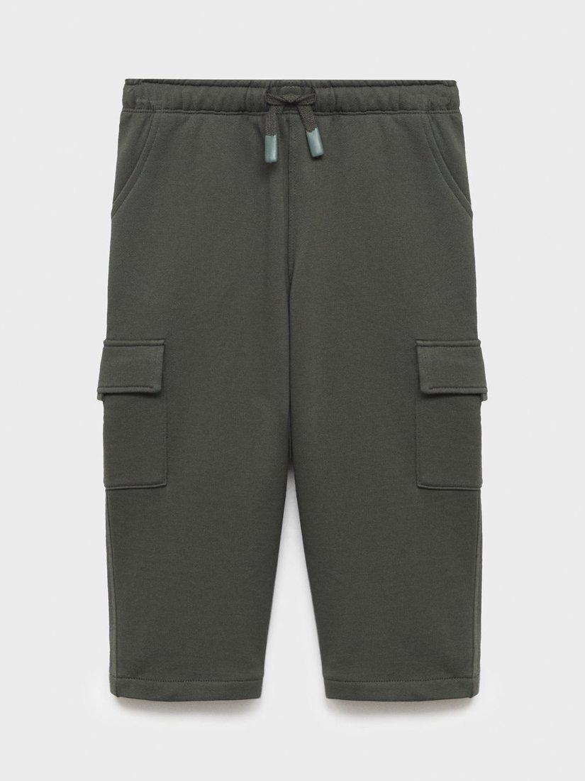 Product image 1 of 4, which shows Mango Kids' Safari Cotton Joggers, Khaki, 18-24 months