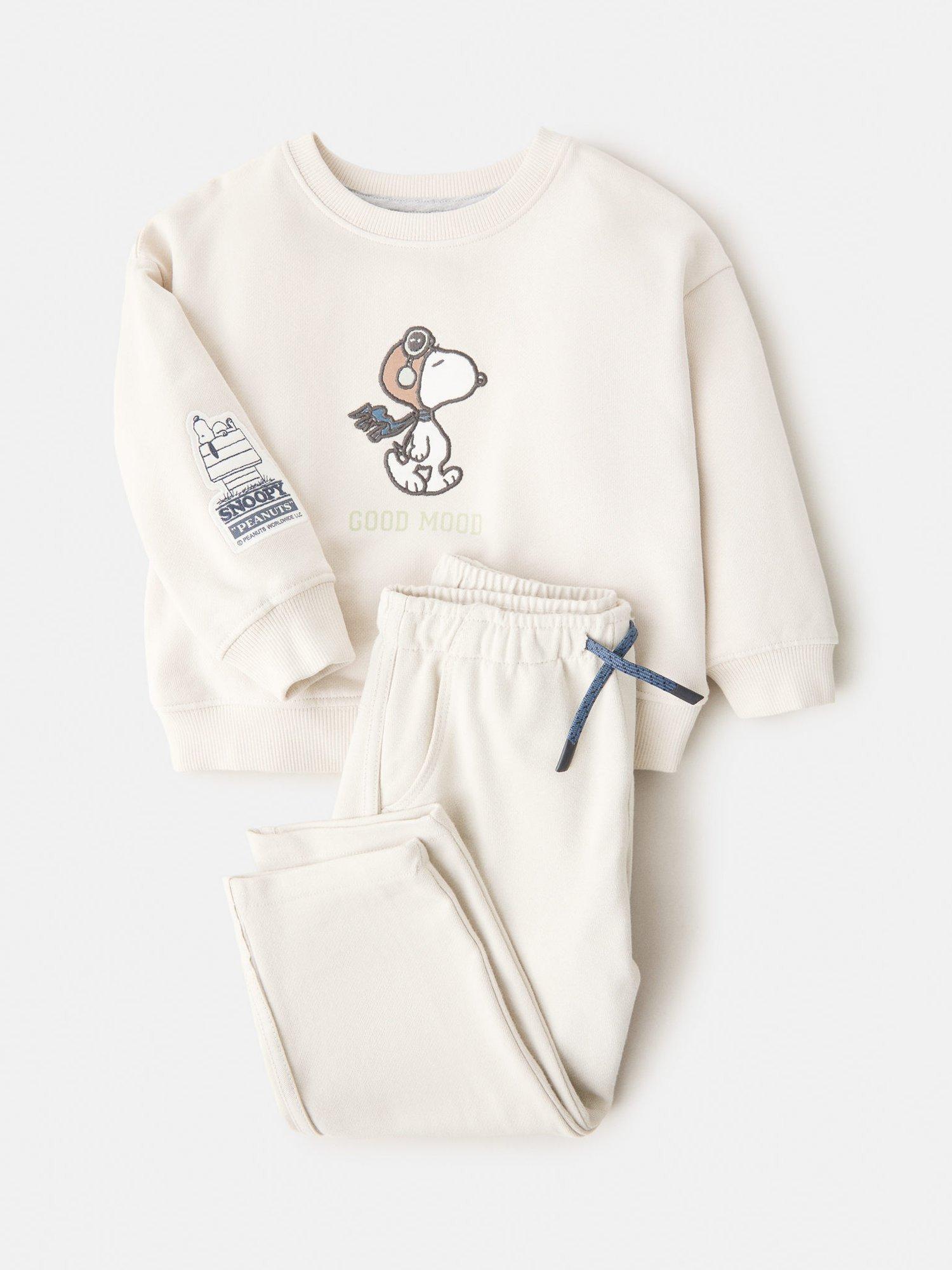 Product image 3 of 4, which shows Mango Kids' Cotton Relaxed Drawstring Joggers, Natural White, 3-4 years