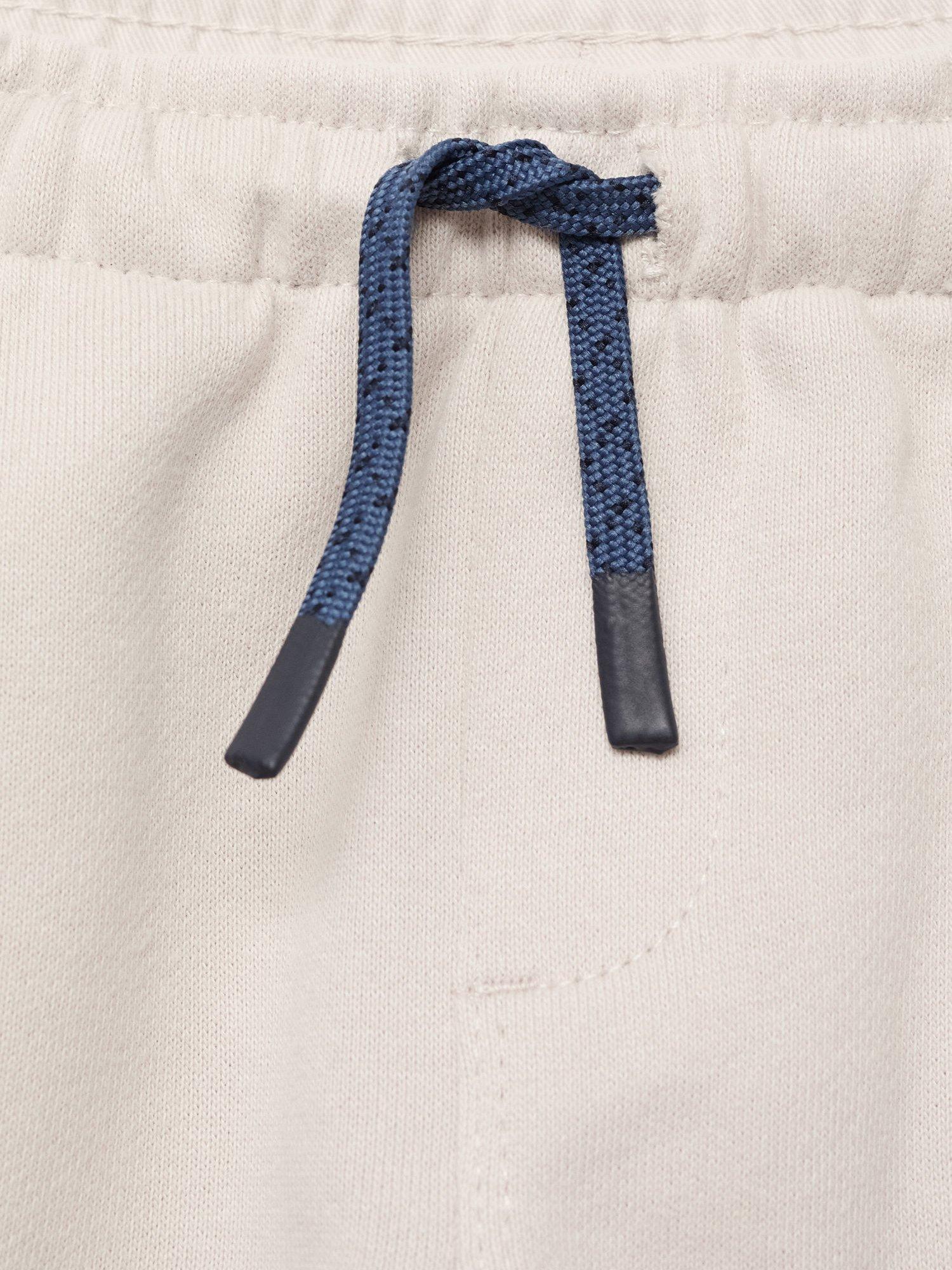 Product image 4 of 4, which shows Mango Kids' Cotton Relaxed Drawstring Joggers, Natural White, 3-4 years