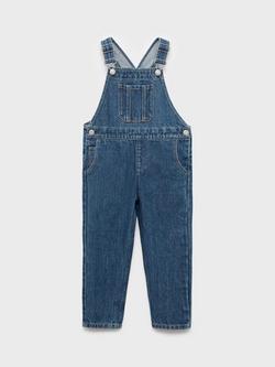 Mango Kids' Lucas Denim Dungarees, Navy, Navy