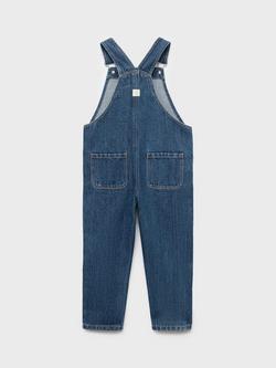 Mango Kids' Lucas Denim Dungarees, Navy - view 2, Navy