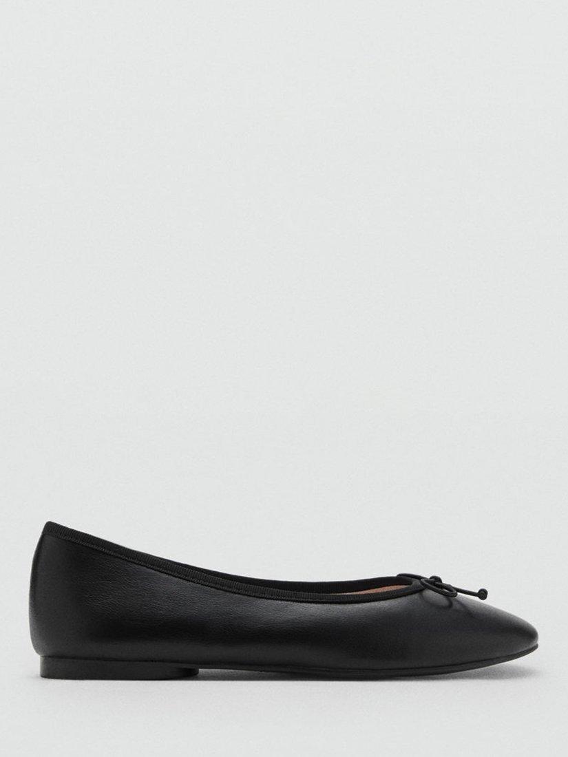 Product image 1 of 4, which shows Mango Kids' Elise Ballet Shoes, Black, 1