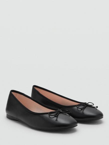 Mango Kids' Elise Ballet Shoes, Black - view 2, Black