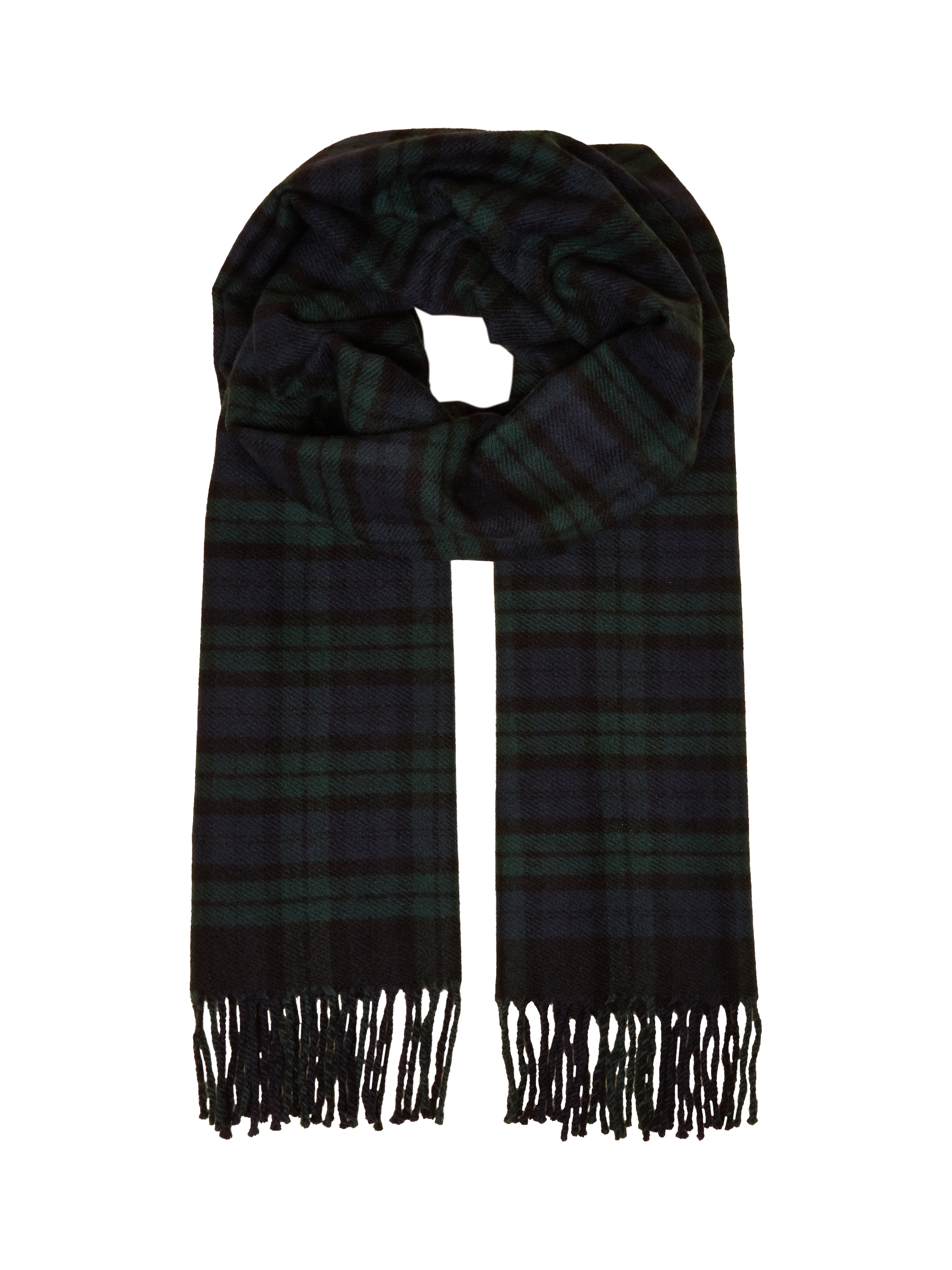 Product image 1 of 4, which shows Joules Tartan Scarf, Navy/Green