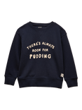 Joules Kids' Cotton Blend Relaxed Slogan Sweatshirt, Navy