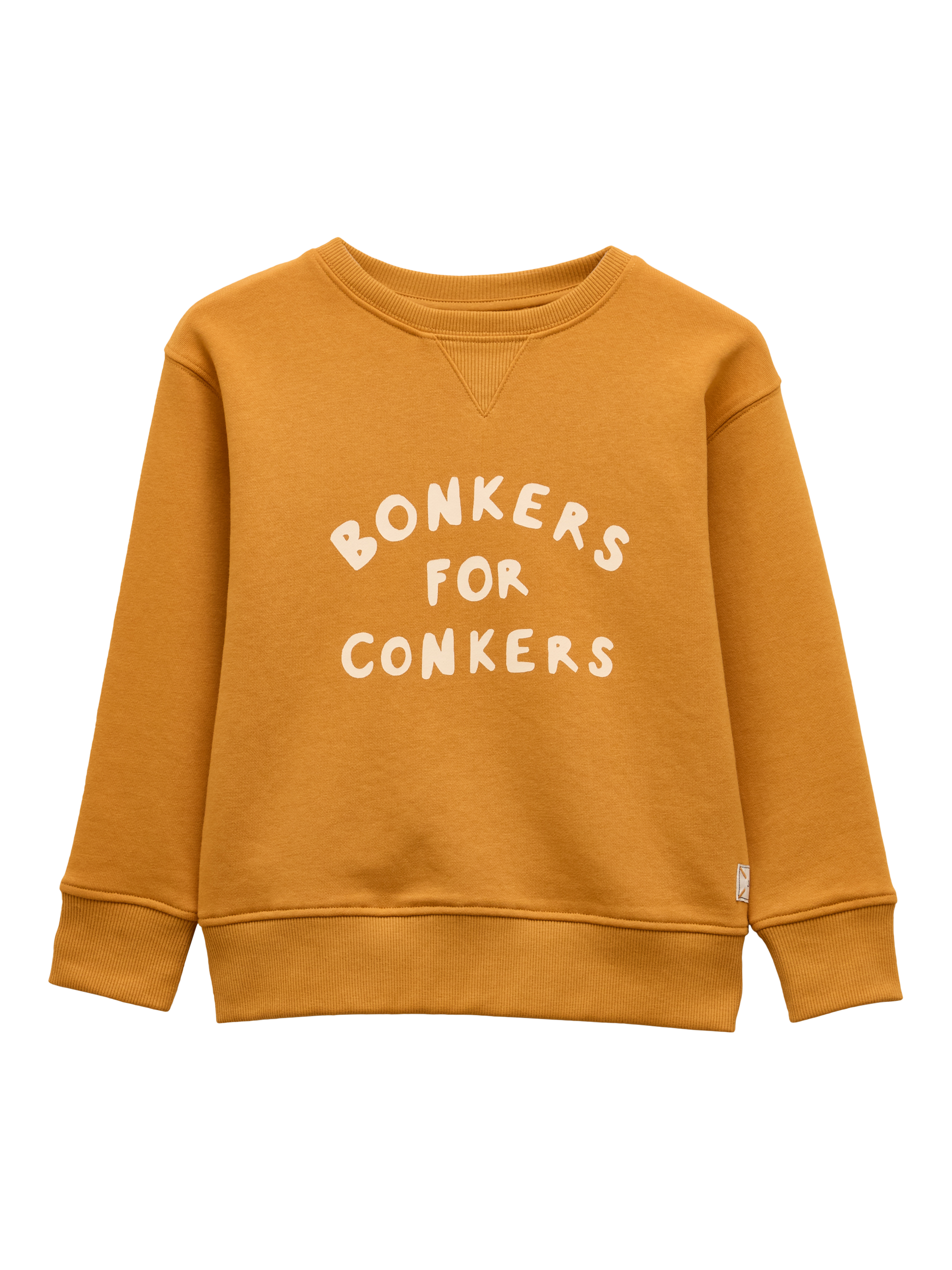 Product image 1 of 6, which shows Joules Kids' Cotton Blend Slogan Sweatshirt, Yellow, 2 years