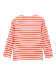 Joules Kids' Long Sleeve Stripe Top, Orange/Multi