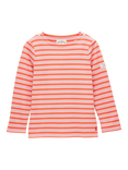 Joules Kids' Long Sleeve Stripe Top, Orange/Multi