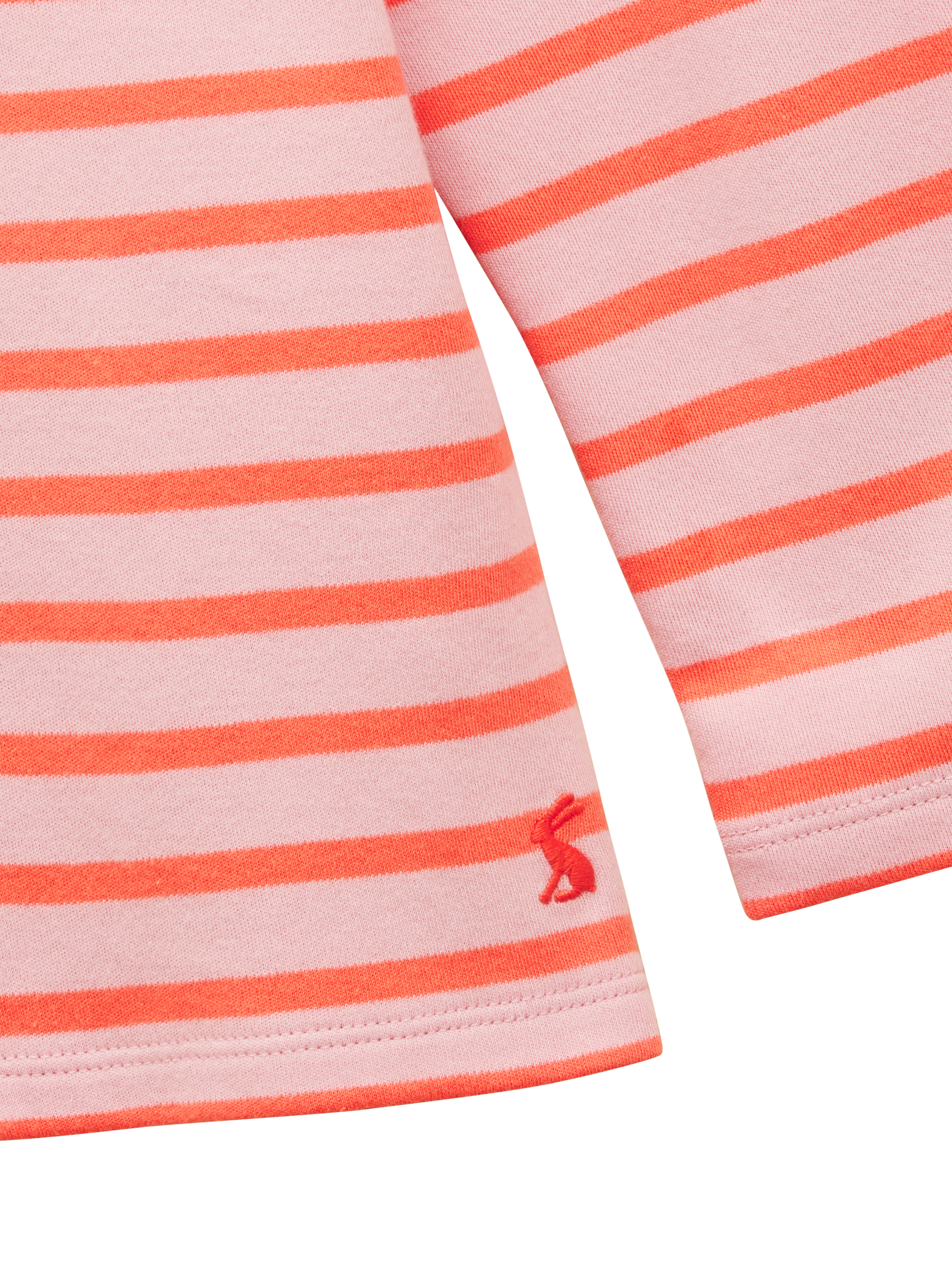 Product image 4 of 5, which shows Joules Kids' Long Sleeve Stripe Top, Orange/Multi, 1 years