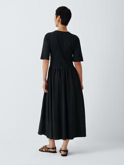 AND/OR Alexa Shirred Jersey Midi Dress, Black - view 2, Black