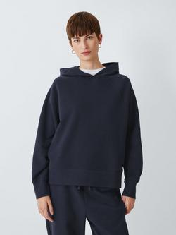 John Lewis Jersey Cotton Hoodie, Navy, Navy