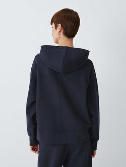 John Lewis Jersey Cotton Hoodie, Navy - view 2, Navy