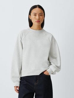 John Lewis Cotton Rich Seam Sweatshirt, Grey, Grey