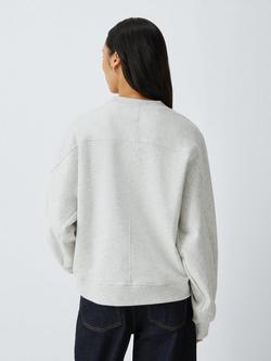 John Lewis Cotton Rich Seam Sweatshirt, Grey - view 2, Grey