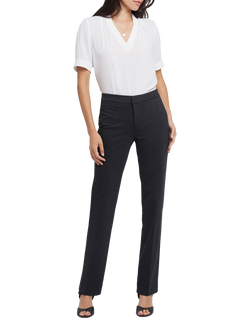 NYDJ Slim Trousers in Ponte Knit Jersey, Charcoal Heather