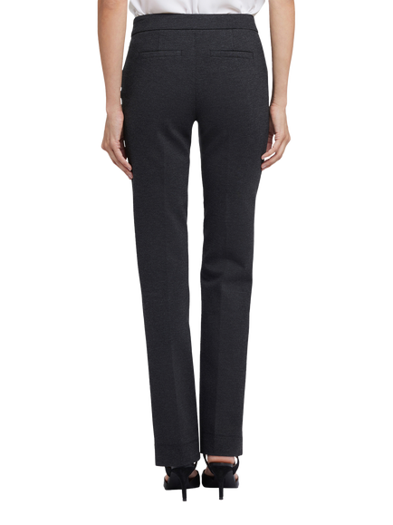 NYDJ Slim Trousers in Ponte Knit Jersey - view 2, Charcoal Heather