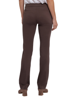 NYDJ Slim Trousers in Ponte Knit Jersey - view 2, Coffee Bean
