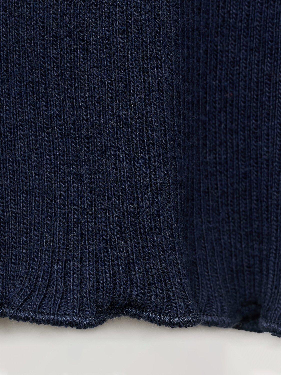 Product image 4 of 5, which shows Mango Kids' Lyra Cotton Blend Long Sleeved Cardigan, Navy, 5-6 years