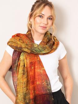 Alie Street Celestine Wool Rich Scarf, Golden Amber - view 2, Golden Amber