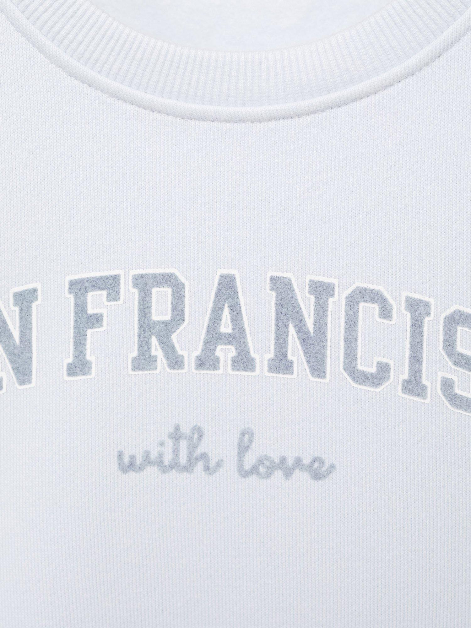 Product image 7 of 7, which shows Mango Kids' Sanfran Cotton Blend Relaxed Sweatshirt, Light Blue, 18-24 months
