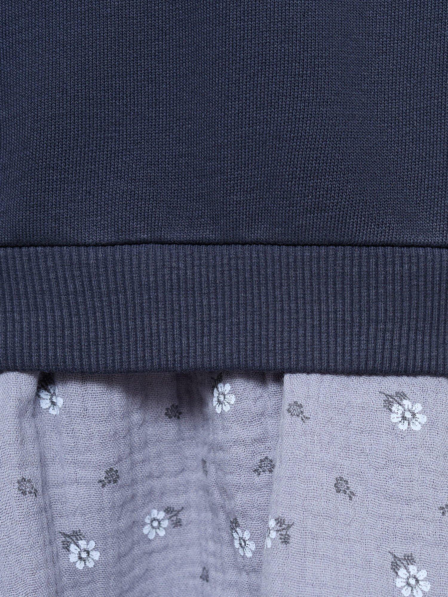 Product image 3 of 4, which shows Mango Kids' Cotton Sweatshirt Dress, Navy, 5-6 years