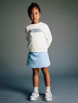 Mango Kids' Cotton Blend California Slogan Sweatshirt, Natural White, Natural White