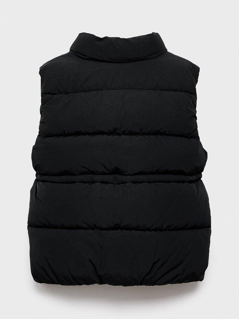 Product image 2 of 4, which shows Mango Kids' Carolina Quilted Gilet, Black, 11-12 years