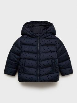 Mango Kids' Carry Star Quilted Jacket, Navy