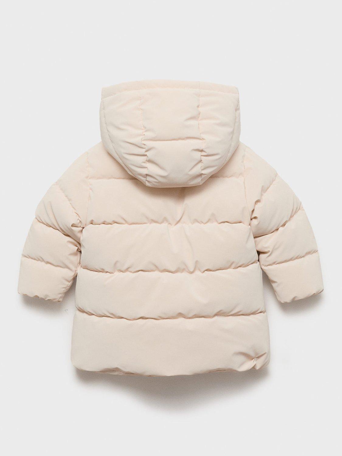 Product image 2 of 4, which shows Mango Kids' Julie Quilted Hooded Coat, Natural, 12-18 months