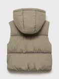 Mango Kids' Luisa Hooded Sleeveless Gilet, Khaki