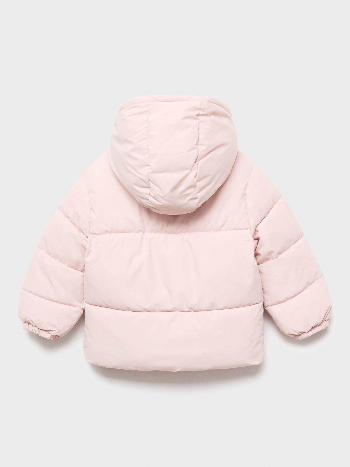 Product image 2 of 4, which shows Mango Kids' Noni Quilted Hooded Coat, Pink, 9-12 months
