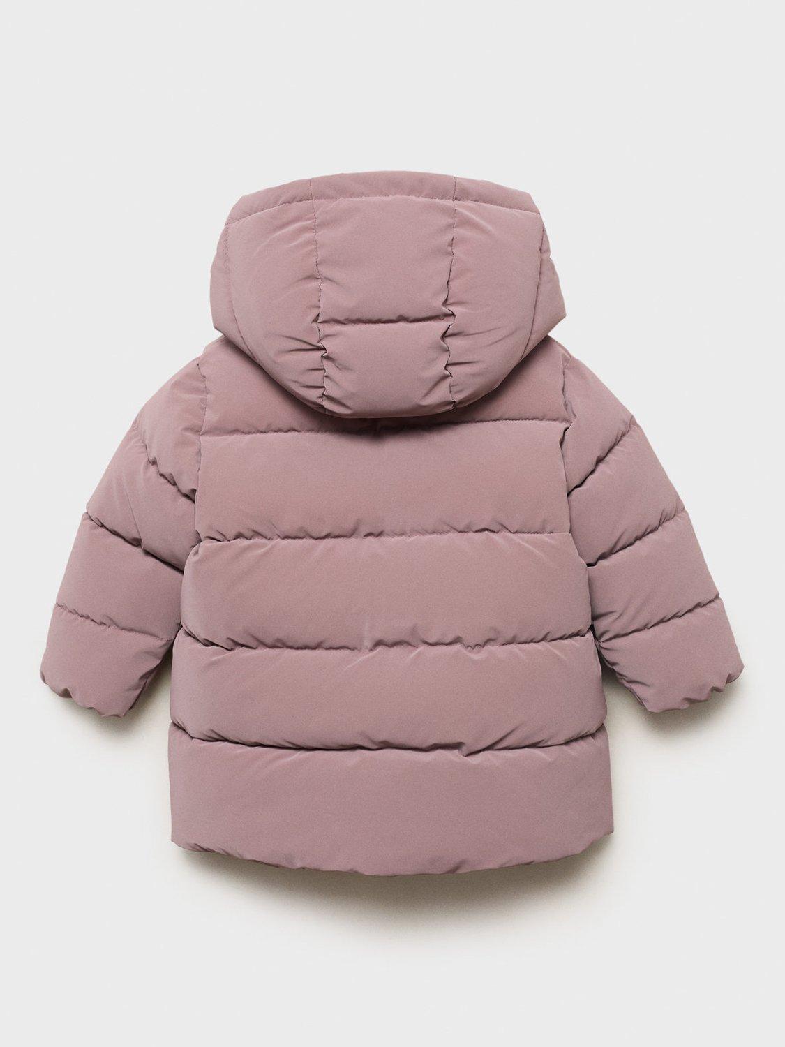 Product image 2 of 4, which shows Mango Kids' Julie Quilted Hooded Coat, Medium Purple, 9-12 months