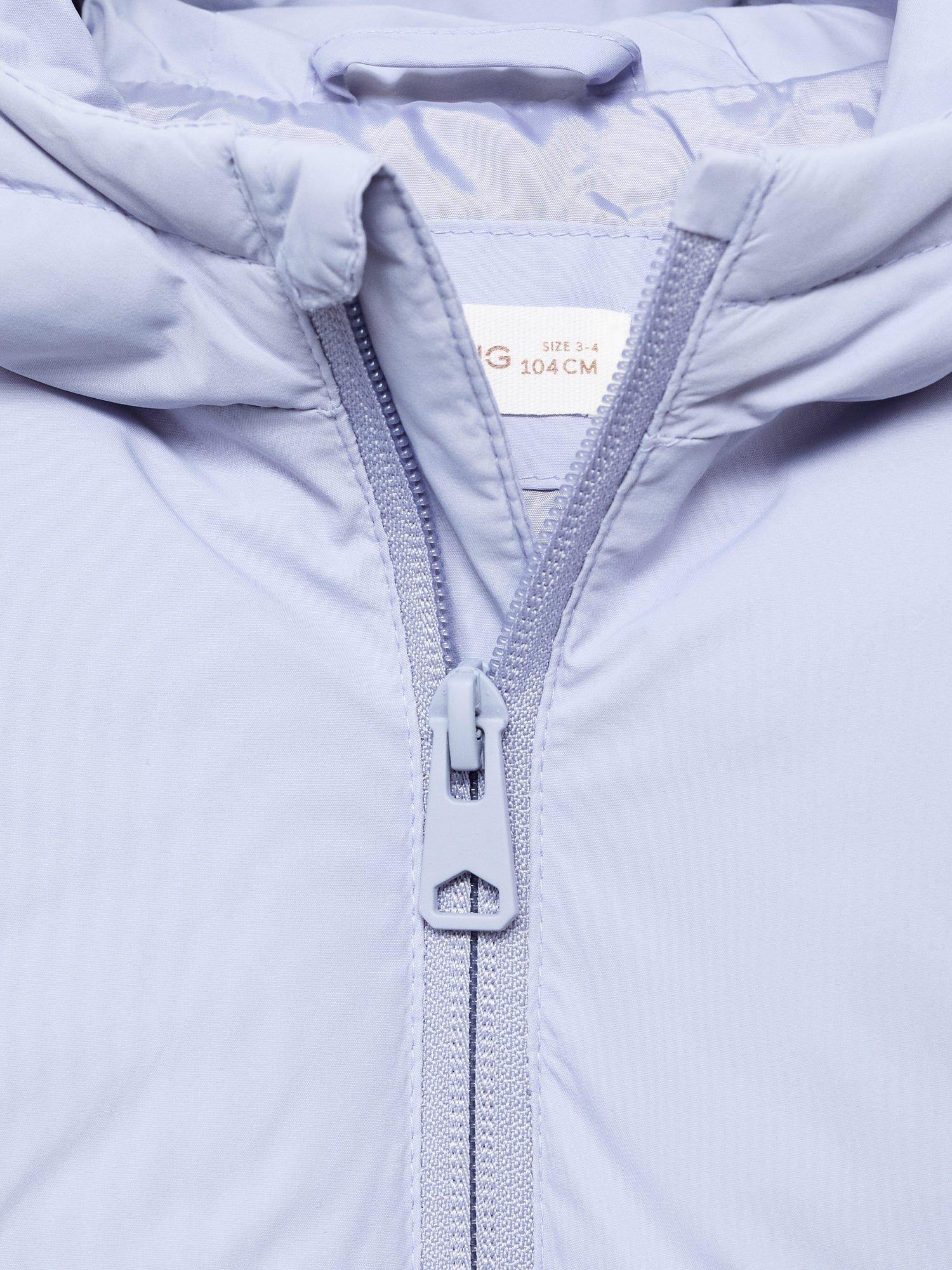 Product image 4 of 4, which shows Mango Kids' Noni Quilted Hooded Coat, Light Blue, 9-12 months