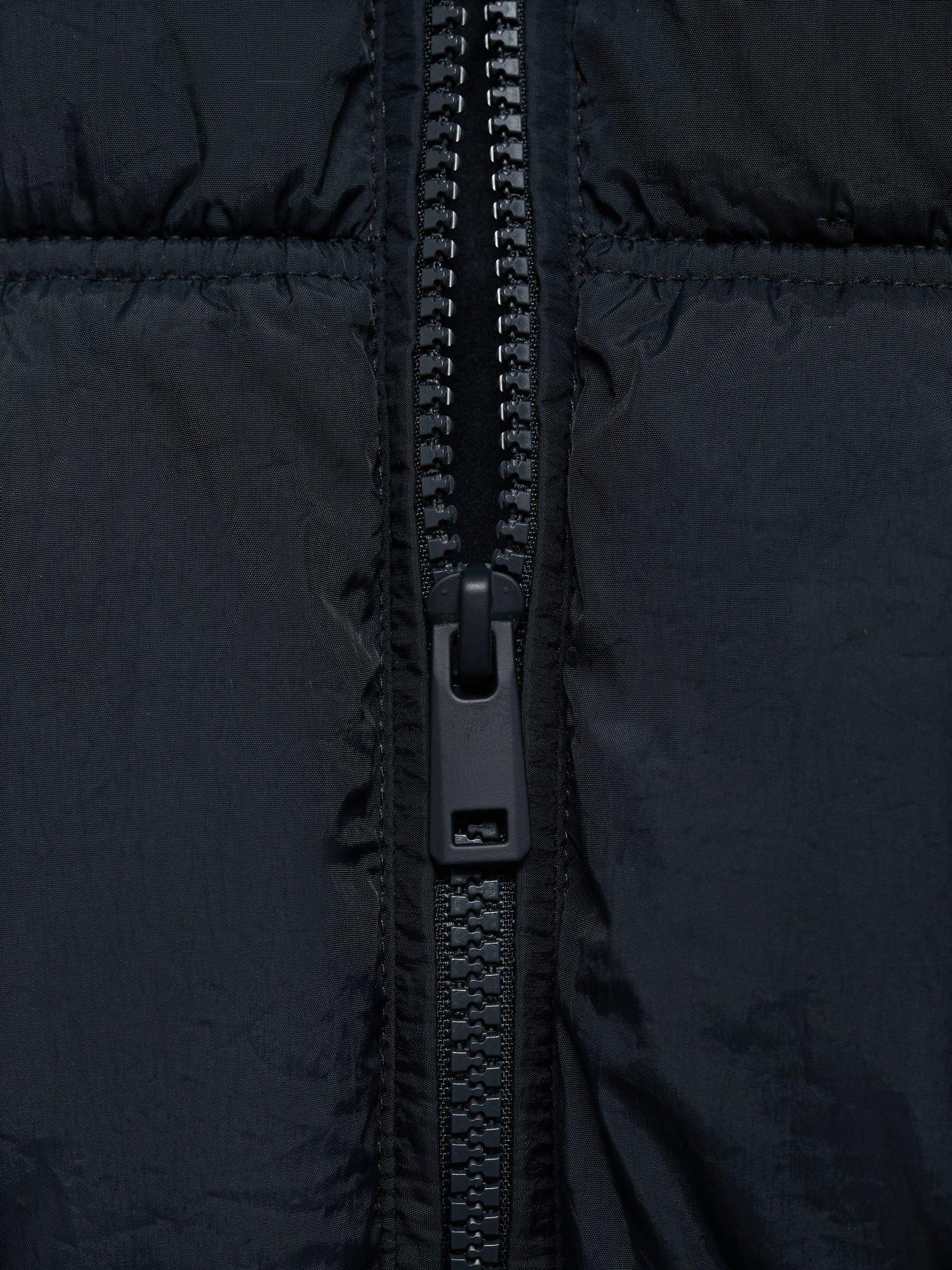 Product image 6 of 6, which shows Mango Kids' Luisa Hooded Sleeveless Gilet, Navy, 7-8 years