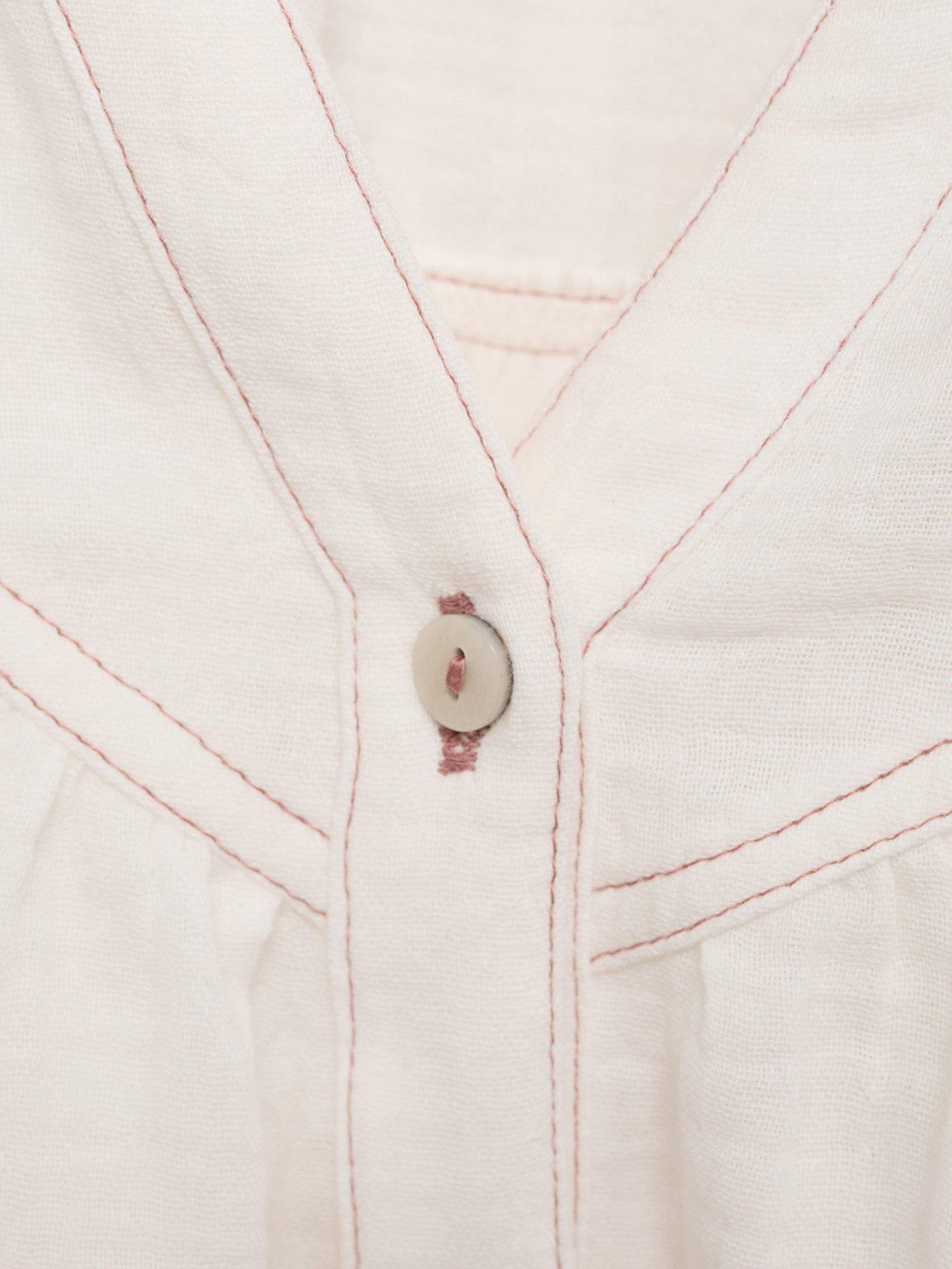 Product image 3 of 4, which shows Mango Kids' Alba Puff Sleeve Cotton Blouse, Light Beige, 10 years