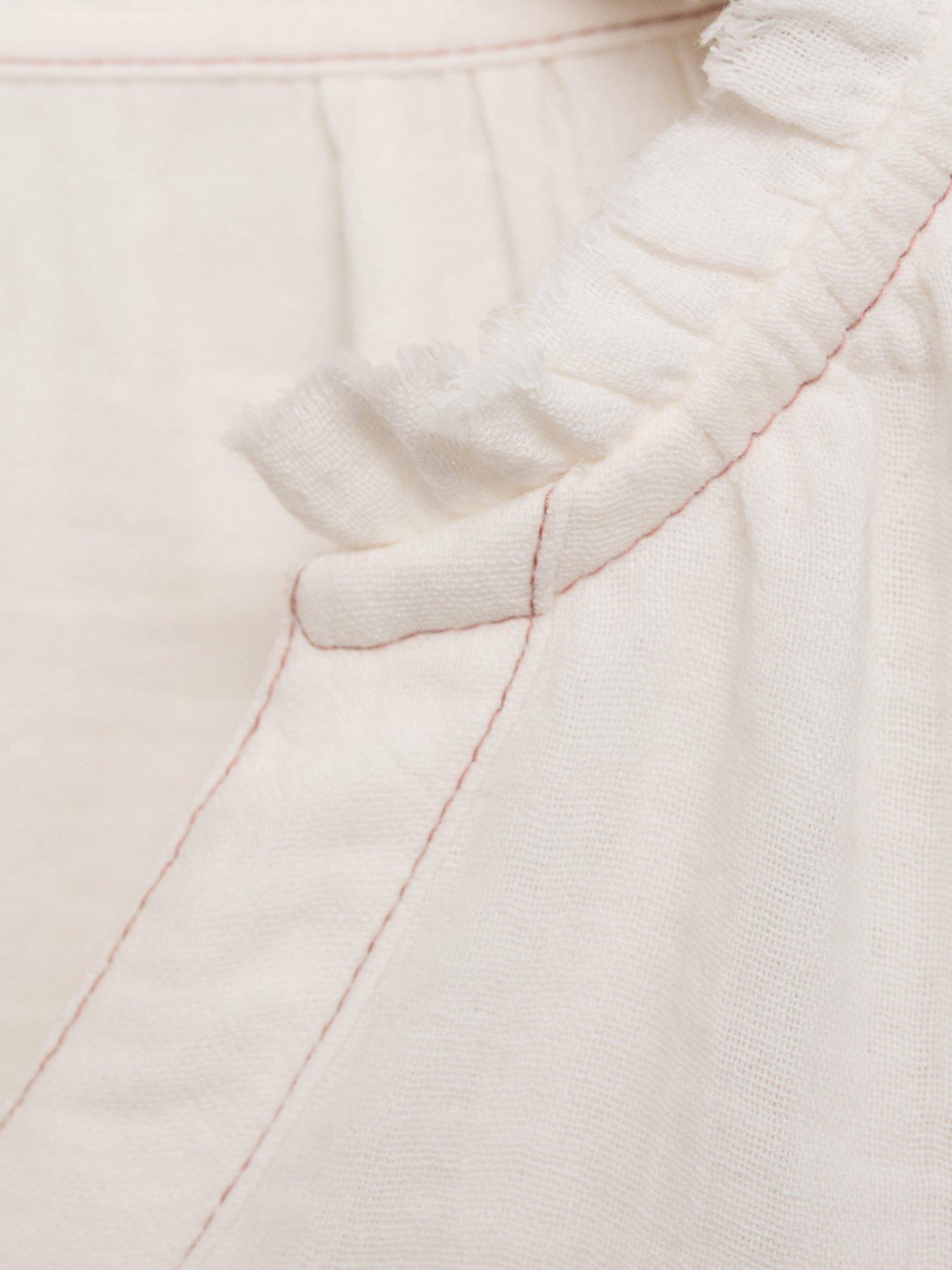 Product image 4 of 4, which shows Mango Kids' Alba Puff Sleeve Cotton Blouse, Light Beige, 10 years