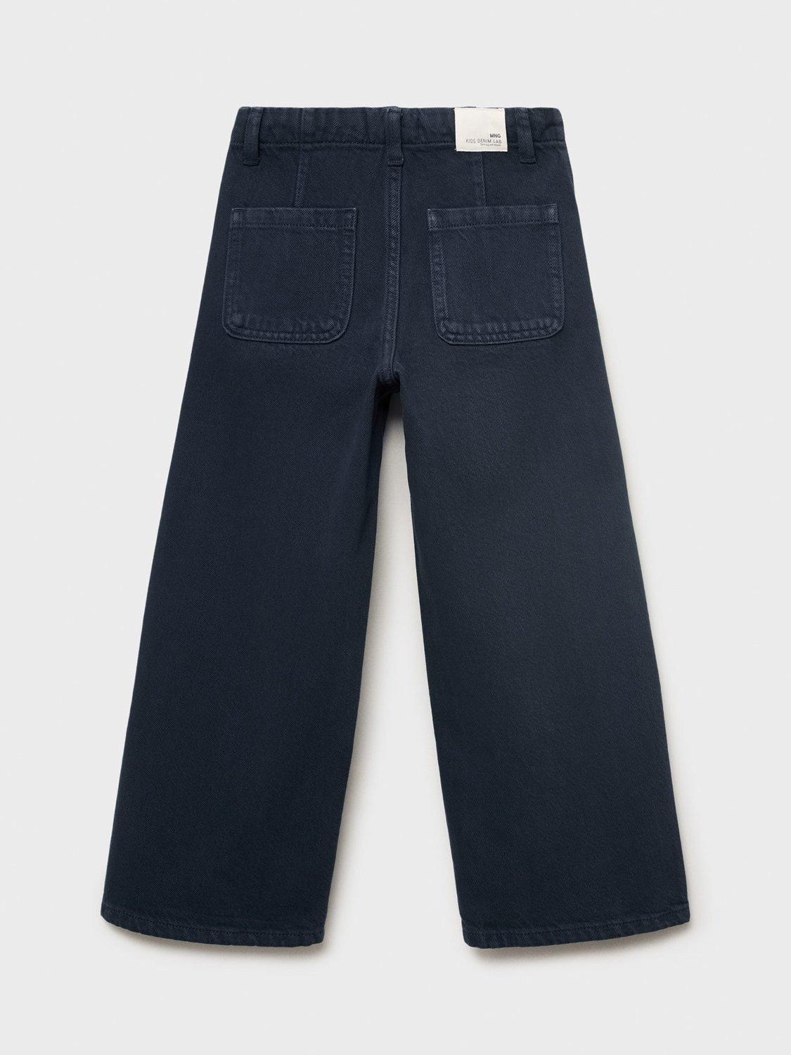 Product image 2 of 4, which shows Mango Kids' Bega Culotte Denim Jeans, Navy, 10 years