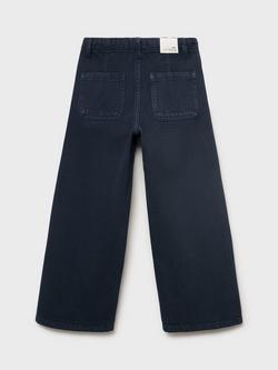 Mango Kids' Bega Culotte Denim Jeans, Navy - view 2, Navy